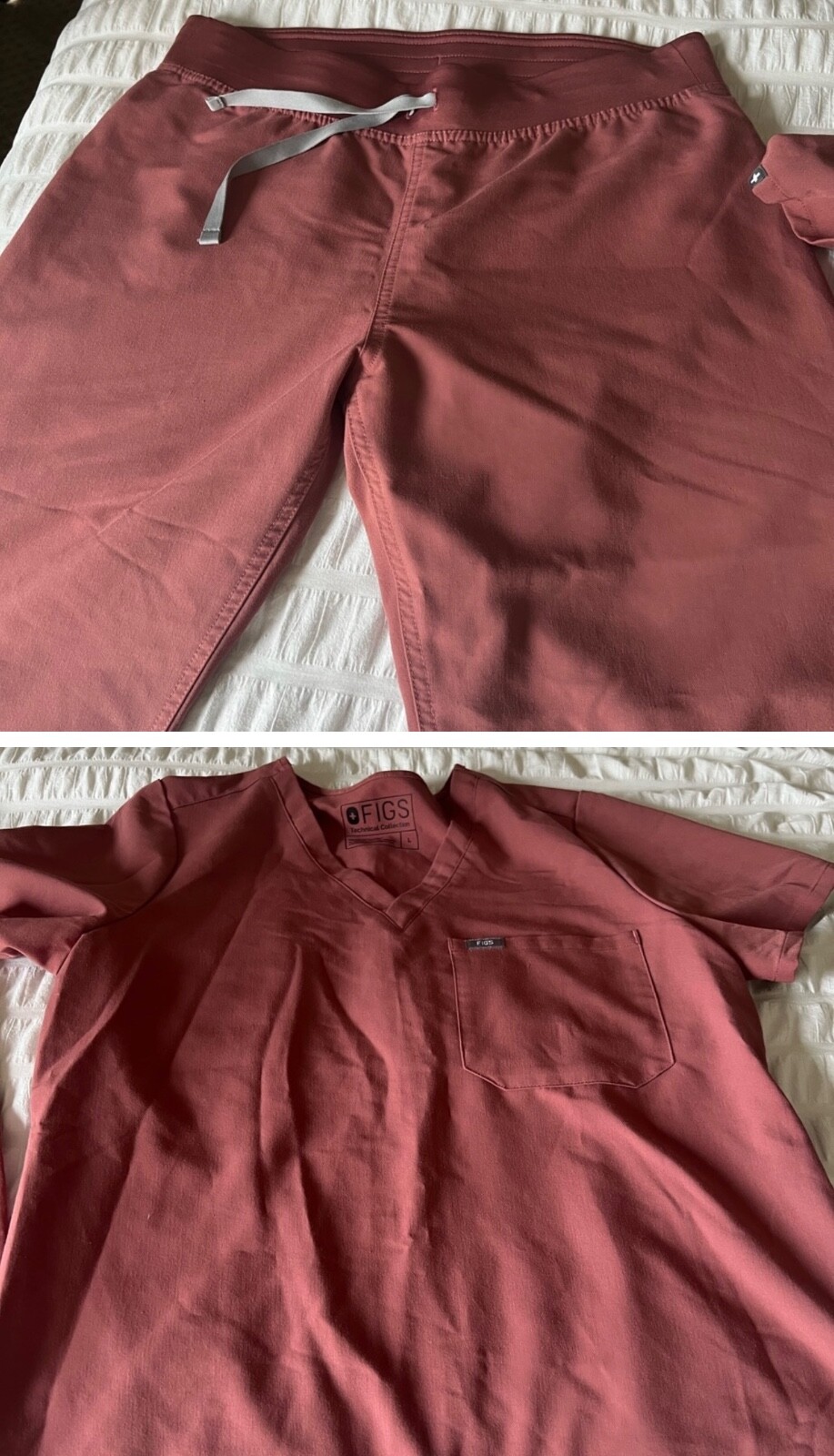 figs scrubs women set Medium tall pants and large top Gem