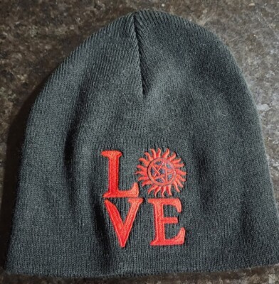 Unisex Port & Company Supernatural Love Gray Red Logo Beanie Hat One Size 12 Embroidered Logo Beanie Hats: Custom Company Beanies - Etsy main image 4