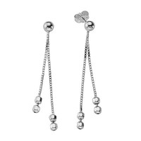 Zeeme Ohrringe OhrhäNger 925 Sterling Silber Rhodiniert 44Mm Lang Diamantiert