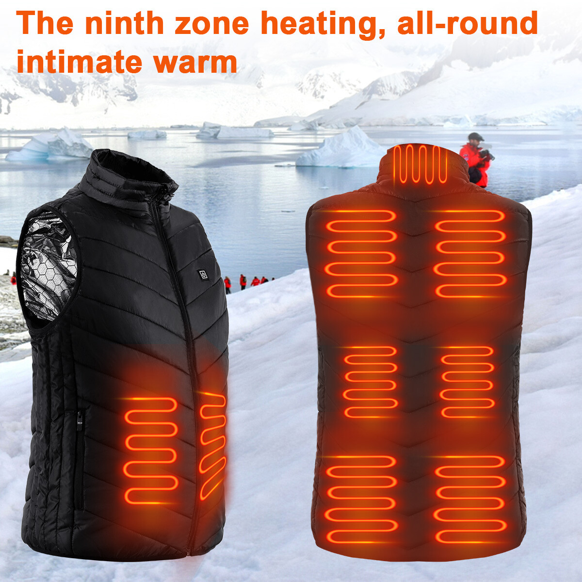 Electric USB Heated Vest Jacket Gilet Warm Up Heating Pad Body Warmer