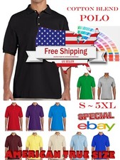 Men's Polo Shirt Pre-Shrunk Heavy Cotton Golf Sports Plain Jersey Pique T Shirt