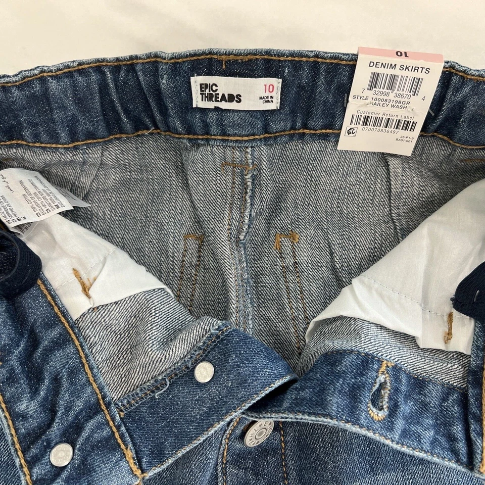 Falda vaquera para niña talla 10 nueva con etiquetas $40 Epic Threads Foto 4 de 4