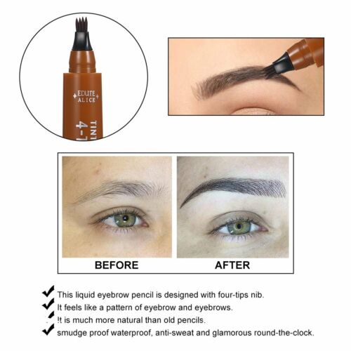 4 Color Microblading Tattoo Eyebrow Ink Pen Long Lasting Eye Brow 3D Fork Pencil - 第 4/8 張圖片
