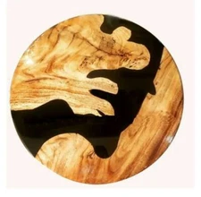 24" Epoxy Resin Wooden Coffee Table Top Home Office Decor