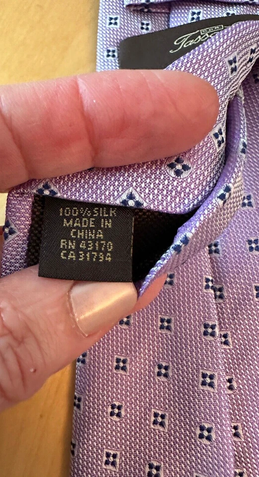 LOTE DE 2 CORBATAS ESTRECHAS DE SEDA MARRÓN PÚRPURA TASSO ELBA PARA HOMBRE Foto 3 de 4