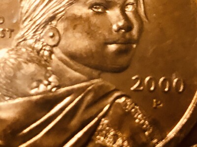 2000-P $1 Wounded Eagle Sacagawea Dollar USA Error Coin 2000