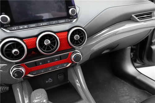 Central Console AC Switch Trim For Nissan Sentra Sylphy 2020-22 Red Carbon Fiber - Picture 3 of 8