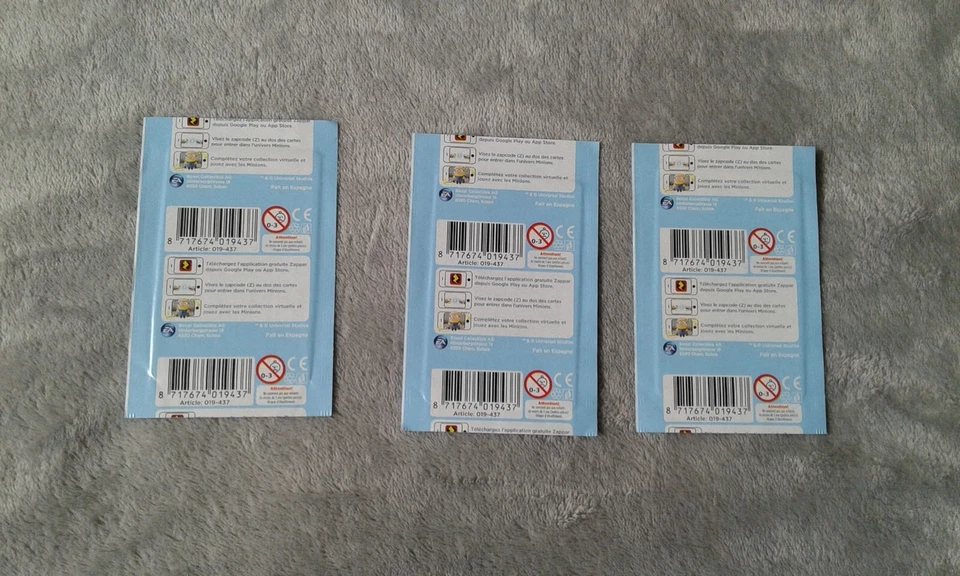 3 Sachets Paquets Neufs non ouverts de carte LES MINIONS La Méchante + 1 carte - Photo 2/4