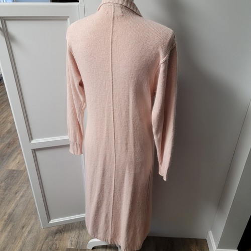 Ambria Vintage Angora Silk Blend Sweater Jacket Pink Long Line Petite Small - Picture 3 of 12