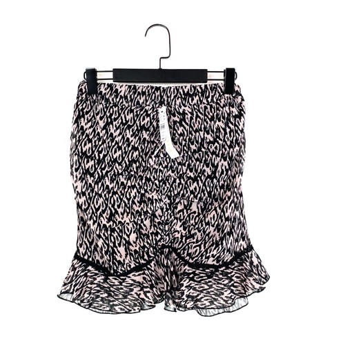 Topshop Petite Mauve Black Animal Print Broderie Trim Ruched Skirt - Size 8 NEW