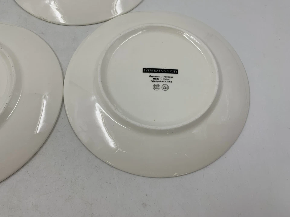 Everyday Simplicity Ceramic 7.5in White Plate Set of 4 BB01B41026 - Image 4 of 4