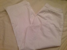 Geoffrey Beene Womens Size 8 White Stretch Crop Capri Pantswaist 28" inseam 24"