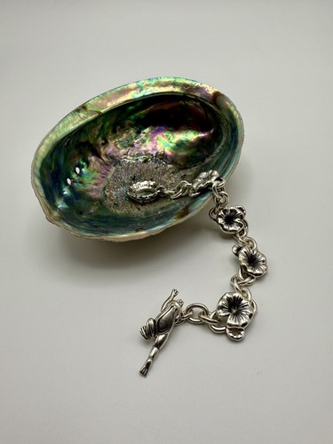 Barry Kieselstein Cord Sterling Frog And Lily Pad Toggle Bracelet