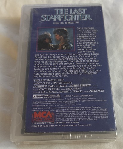 The Last Starfighter (VHS, 1984) Resealed Rental Clamshell Rare Lance Guest - Picture 2 of 6