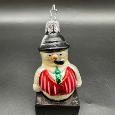 2002 OLD WORLD CHRISTMAS MR FROSTY SNOWMAN 3"ORNAMENT PIPE/FROSTY