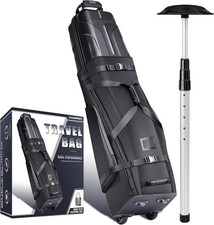 Hard Case Golf Travel Bag Lock Wheels Airline Travel