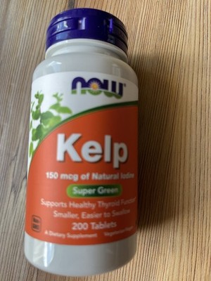 Now Foods Kelp 200 Tablets 150Mcg Natural Iodine Mineral Supplement Green Sup...