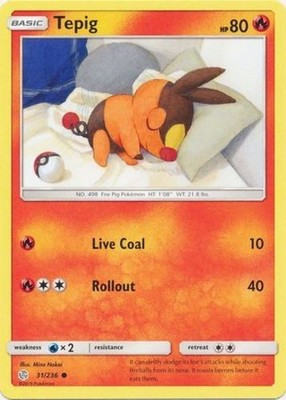 Tepig - 31/236 - Common (Near Mint) Cosmic Eclipse - Fire Pokémon