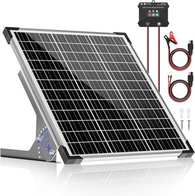 VOLTSET 50W Solar Panel Kit with Mount Bracket, 12V Solar Battery Charger for RV