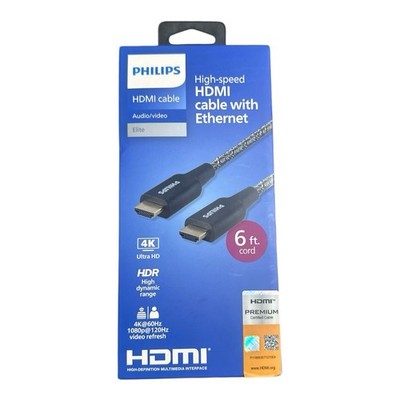 Philips 6' Elite Premium High-Speed HDMI Cable with Ethernet, 4K@60Hz - Braided