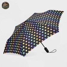ShedRain Polka Dots Auto Open Close Compact Umbrella - Rainbow