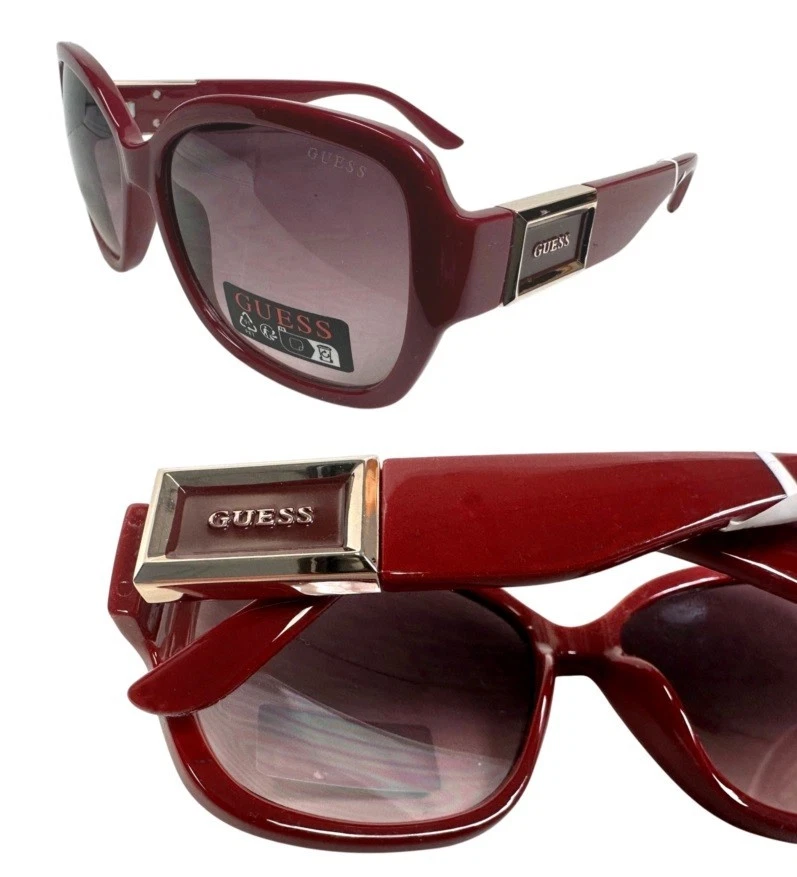 Guess GU7623 Sunglasses Tortoise Sides with Red Case Guess | Accessories | Guess Eyeglass Case In Leopard Print  main image 3