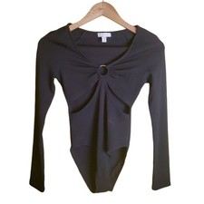 Topshop Black Cut Out Bodysuit Size XS