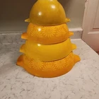 PYREX Mixing Bowls Cinderella Set of 4 Sunflower Orange 441 442 443 444 Vintage