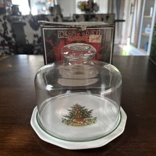 Pfaltzgraff Heritage Christmas Cheese Keeper Glass Lid