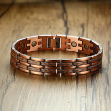Elegant Pure Copper Therapy Bracelets Mens Pain Relief for Arthritis and Carpal