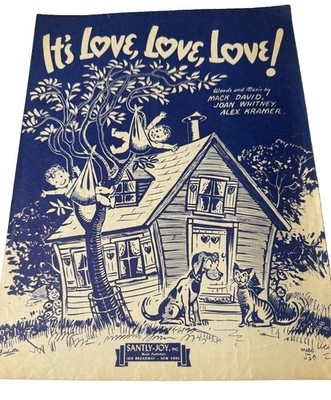 VTG Its Love Love Love Mack David Sheet Music 1943 Santly Joy
