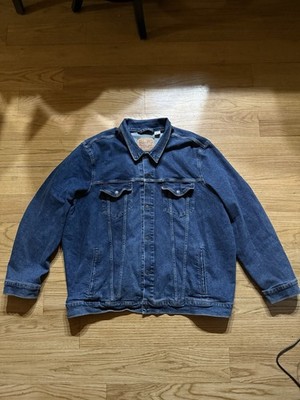 Levi's Denim Jean Jacket Men s 4XLT Big & Tall Dark Blue Button Up Long Sleeve