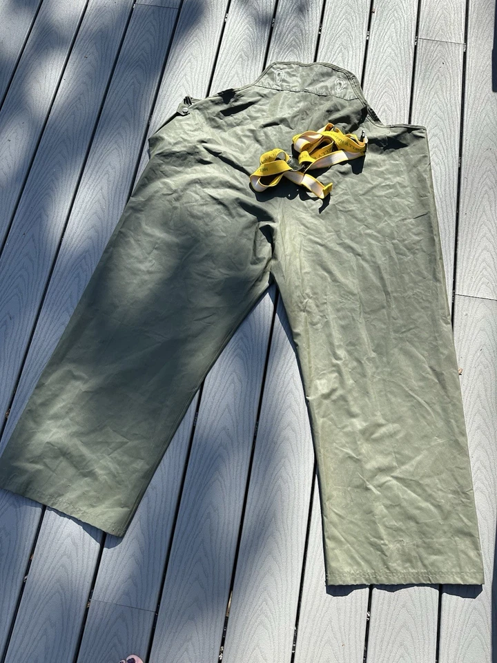 Vintage Helly Hansen Mandal Rain Bib Pant Army Green XXXL - Image 3 of 4