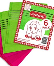 etreetowel Anti-Shrink Korean Asian Exfoliating Bath Washcloths Small, 6 Pcs
