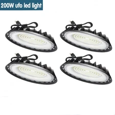4 Pack UFO Led High Bay Light 200W Shop Warehouse Factory Commercial Industrial