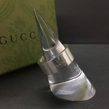 EGA GUCCI Logo Plate Silver 925 Ring ISO sz:56/9CJ0629