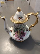 Hammersley Bone China Teapot R.J. Billings Floral Fruit Design Made in England