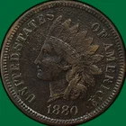 1880 Indian Head Cent Extremely Fine XF Coin, Corrosion #39717