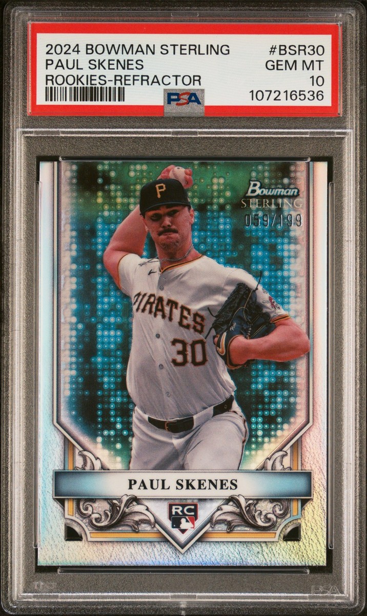Topps - 199枚限定 Bowman Sterling Paul Skenes PSA 8 2024 Bowman Sterling - Rookie Paul Skenes #BSR-30 Refractor /199