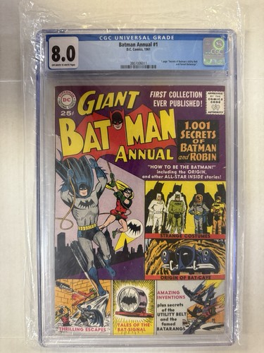 DC Comics Batman Annual #1 ~ 1961 ~ CGC 8.0 OW-W ~ Utility Belt & Batarangs