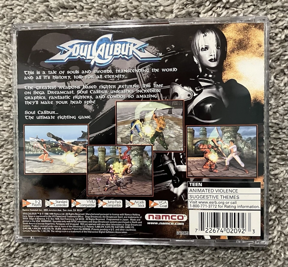 Soul Calibur (Sega Dreamcast, 1999) OEM Estuche Original y Manual Envío Al Día Siguiente Foto 3 de 4