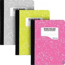 Colored Marble Wide Ruled Composition Notebooks