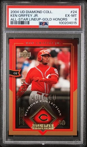 Ken Griffey Jr 2004 Upper Deck Diamond Collection #24 All-Star GOLD #/50 PSA 6