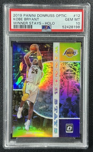 KOBE BRYANT PSA 10 2019 PANINI DONRUSS OPTIC #12 WINNER STAYS HOLO PRIZM 8198