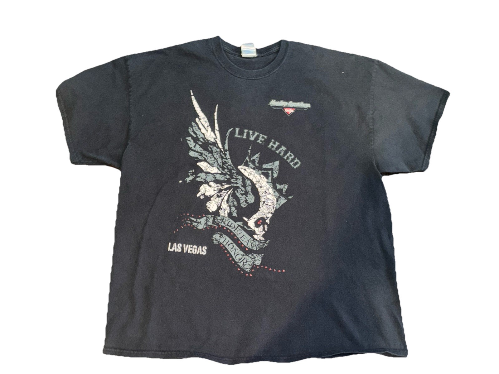 2000s Harley Davidson Cafe Live Hard Las Vegas Men’s T-Shirt Size 2XL