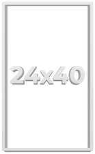 24x40 Shadow Box Frame White | 1 Inches Deep Real Wood Contemporary Shadowbox Di