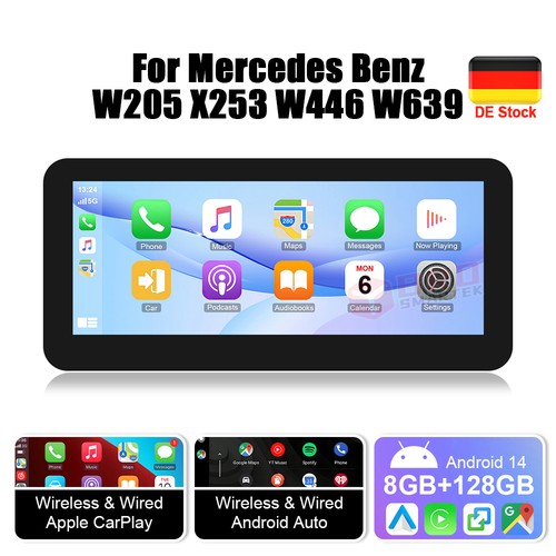 10,25" 128GB Android 14 CarPlay GPS Autoradio Für Mercedes C/GLC/V/X-Klasse W205