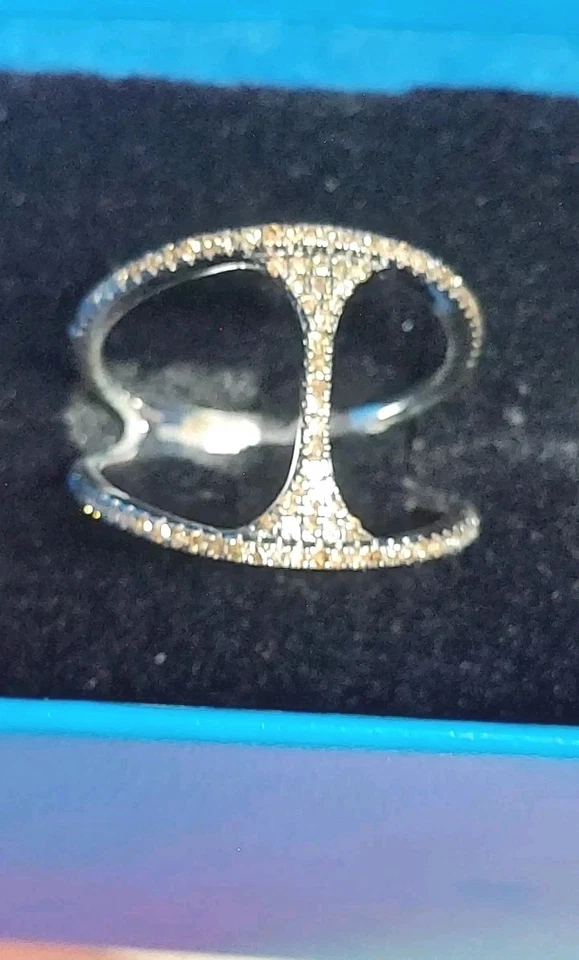 Anillo puente diamantes color 0,40 quilates rarezas champán/diamante talla 9 Foto 2 de 4