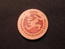 AAFES Army & Air Force Exchange Services Wooden Nickel Token - AAFES Wooden Coin