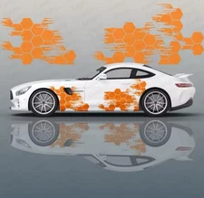 Car Honeycomb Vinyl Decals Car Sticker Kit Auto Body Decor SET OF 2: Car Decals